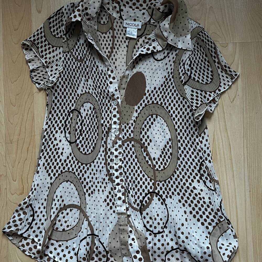 Nicola Funky Pattern Button Down Blouse